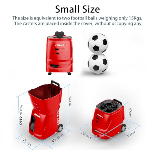 PP Smart Pickleball Machine – Automatic Pickleball Launcher with APP & Remote, 80+Ball Capacity, Adjustable Speed, Spin & Frequency, 4–6Hr Battery for Indoor & Outdoor Training - color: Red