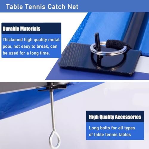 Table Tennis Ball Catch Net, Ping Pong Ball Collector Net with Tassels Design, Table Tennis Return Net for Ping Pong Robot Serve or Multi-Ball Practice, Easy Set Up