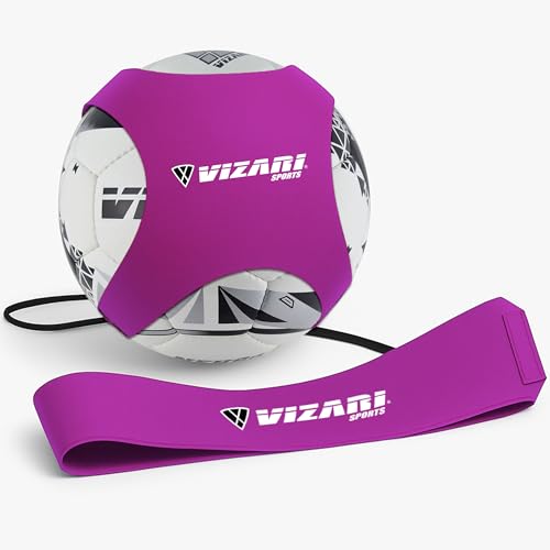 Vizari Soccer Trainer Belt - Solo Training for Youth & Adult - Soccer Kick Trainer for Ball Sizes 3, 4, 5 | Ideal for Volleyball, Rugby, Football - color: Pink