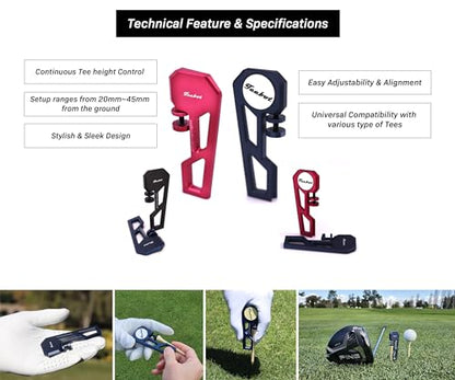 PRO - Premium Golf Accessory for Tee Height Setup Tool with Extreme Accuracy and Consistency