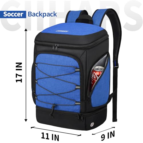 Soccer Bag - Soccer Backpack with Ball Holder,Sport Equipment Bags gifts for soccer stuff Water resistant Includes Separate Cleat Fit Basketball Volleyball Football - color: blue