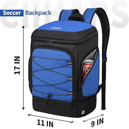 Soccer Bag - Soccer Backpack with Ball Holder,Sport Equipment Bags gifts for soccer stuff Water resistant Includes Separate Cleat Fit Basketball Volleyball Football - color: blue