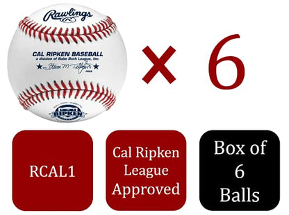 Rawlings | Cal Ripken Baseballs | Competition Grade | RCAL1 | Youth/14U | Multiple Count Options - style: Box of 6