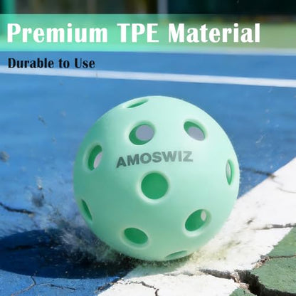 Indoor Pickleball Balls, 6/12 Pack of 26 Holes Pickleballs, USAPA Approved Indoor Pickleballs Set, High Visibility Durable Pickle Balls for Training and Tournament