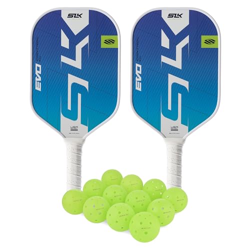2025 SLK Evo Control XL Pickleball Paddle Bundle | 2 x Oasis Paddles + 12 Pack Pickleballs