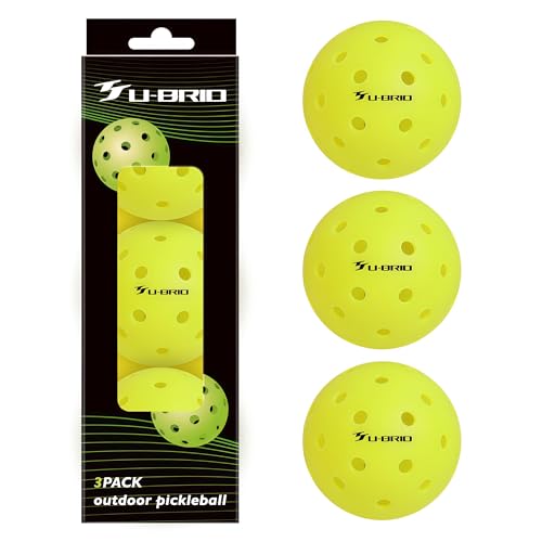 Pro-Grade 40-Hole One-Piece Outdoor Pickleball Balls 3/4/12 Pack - Pro-Player Tested with Wind-Resistant Design, High-Visibility & 300+ Hit Durability for Competitive Play - color: yellow, size: 3 pack