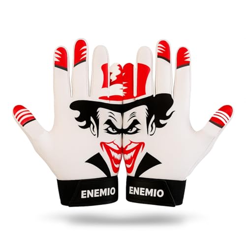 Enemio Football Gloves Adult Men, Youth Kids Football Gloves with Super Sticky Grip, Receiver Glove Ideal for Boys Ages 8–12 and Up - size: Youth Medium