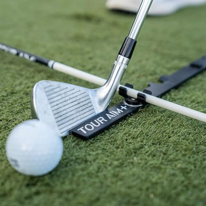 Tour Aim + Alignment Stick Adapter — Perfect Your Aim, Alignment, Face Angle, and Ball Position. Use Real Golf Tees of Mats.