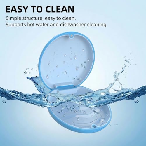 Retainer Case, Aligner Case, Retainer Mouth Guards Travel Case with Removable Food Grade Silicone (Blue Shell+Light Blue Silicone). - color: Blue-1