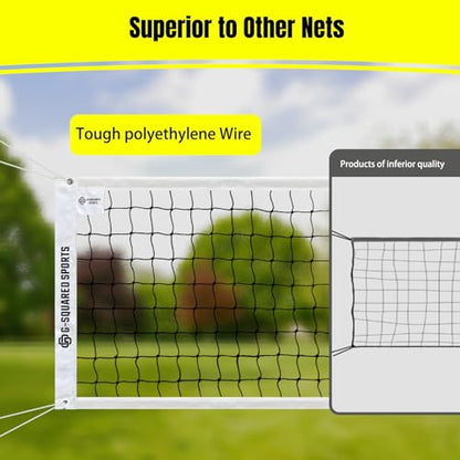 Professional Outdoor Volleyball Replacement Net, Heavy-Duty 32x3FT Portable Net for Backyard, Pool, Schoolyard & Beach, Multi-Use for Badminton/Pro Volleyball
