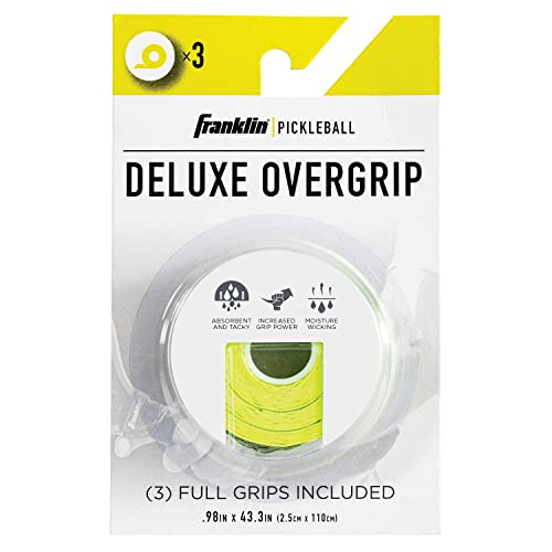 Franklin Sports Pickleball Paddle Overgrips - Provides Extra Grip - Slight Tackiness - Durable & Strong - color: Optic