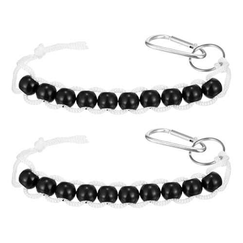 Golf Beads Counter, Golf Ball Beads Bracelet Count Stroke Score Acrylic Sports Keeper Putting with Hook for Golfer - color: Light Black