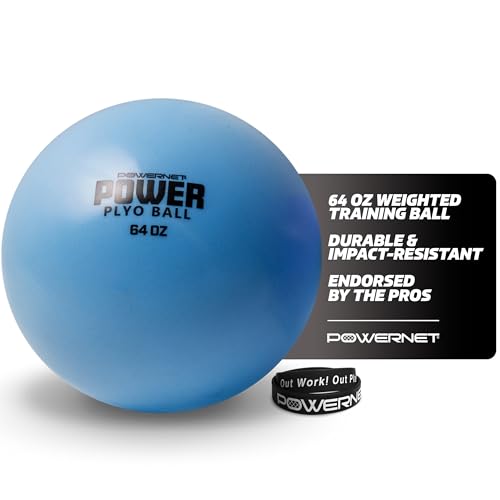 PowerNet Power Plyometrics Weighted Training Ball, Softball & Baseball Training Equipment, Weighted Baseballs to Increase Throwing Velocity - style: 64 OZ Ball Only