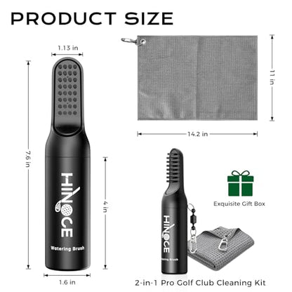 Golf Club Cleaner with 360° Rotating Protective Cover, Magnetic Golf Brush and Towel Cleaning Set, Best Golf Gift Essential Golf Bag Accessories for Men