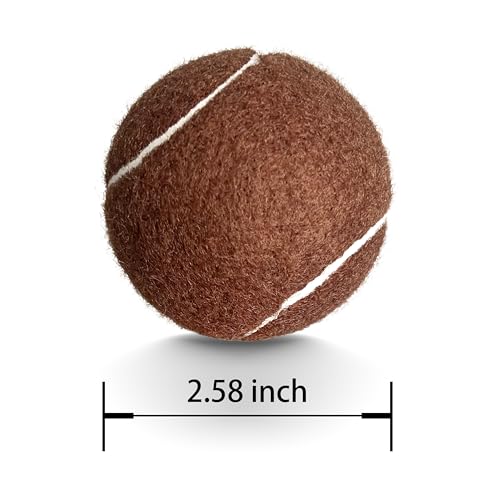 Tennis Balls, 12 Pack Advanced Training & Practice Tennis Balls for Beginners, Pet Dogs Playing Balls, Includes Mesh Carry Bag - color: Brown