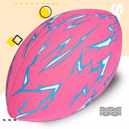 Senston Waterproof Durable Football for Pool 9.25 Inch Pool Football for Swimming Neoprene American Footballs - color: Pink