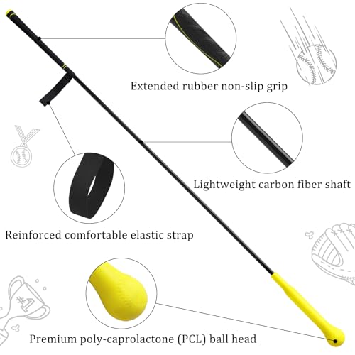 Baseball Hitting Stick,Batting Practice Equipment for Baseball and Softball,Extended Handlebar with Grip Strap,Ideal One-on-One Baseball Training Equipment - style: Softball Swing Trainer