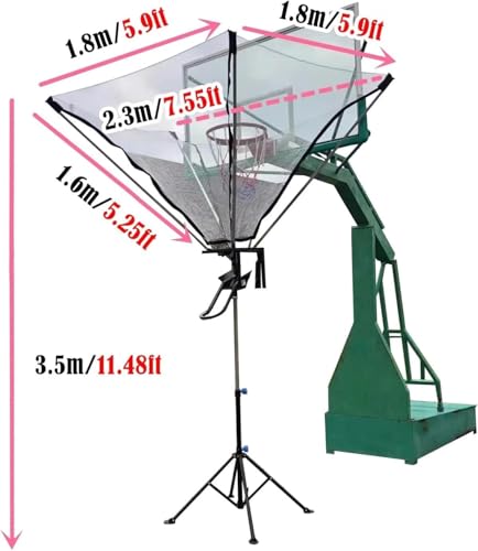 Basketball Practice Network Basketball Return Attachment for Pole Basketball Hoops, Free Standing Basketball Equipment for Shooting/Dribbling Drills, Rebounder