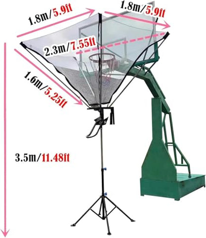 Basketball Practice Network Basketball Return Attachment for Pole Basketball Hoops, Free Standing Basketball Equipment for Shooting/Dribbling Drills, Rebounder