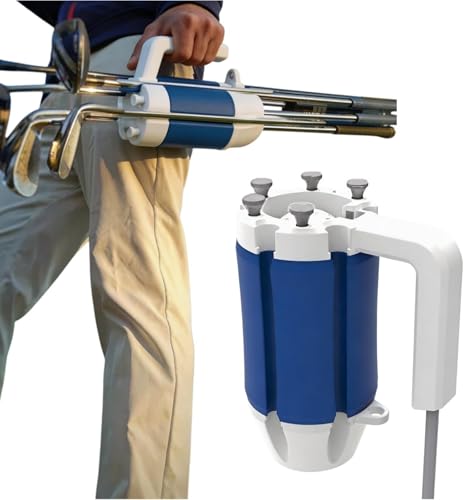 Golf Bag Alternative | Ultra-Lightweight Minimalist Holder for Clubs, Balls, Tees, Towel & Pencil | Par 3 & Driving Range Essential | Small, Portable Design | Gift for Golfers - color: Blue
