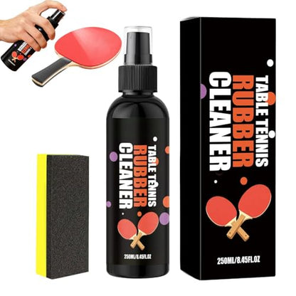 Table Tennis Rubber Cleaner - Quick Dry Spray Wipe, 250ml Maintenance Agent with Fast Acting, Sports Equipment, Care Accessory, Restoration Tool for Removing Dust Dirt and Enhancing Paddle Control