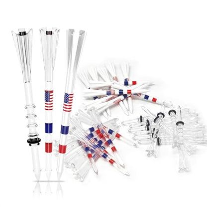 DURARANGE Premium Golf Tees - 5-Prong & 4-Prong Anti-Slip, Enhanced Stability, Unbreakable Golf T 3-1/4" for 360cc Drivers, Ideal Gift for Golfer - color: Mixed Golf Tees- 10 for each- 30pk