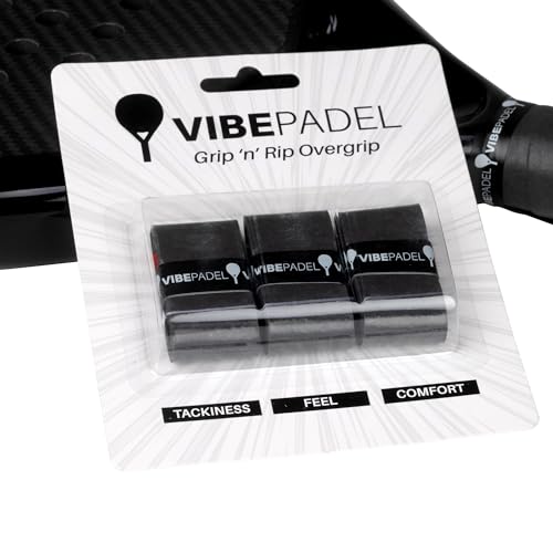 | Padel Grip for Tacky Feel | Grip 'n' Rip Padel Overgrip | Padel Racket Grip Tape | Padel, Pickleball, Squash and Badminton Racket Grip Tape | Padel Accessories and Padel Gifts | 3 Pack