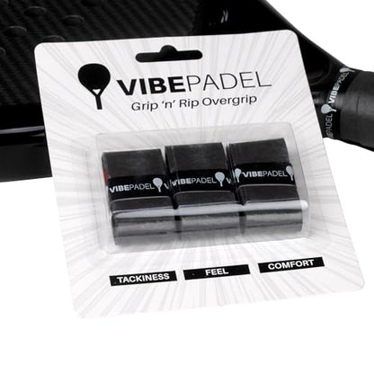 | Padel Grip for Tacky Feel | Grip 'n' Rip Padel Overgrip | Padel Racket Grip Tape | Padel, Pickleball, Squash and Badminton Racket Grip Tape | Padel Accessories and Padel Gifts | 3 Pack