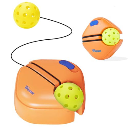 Westant Match Buddy Pickleball Trainer - Pickle Ball Practice Rebounder with 2 Balls, Pickleball Training Aids for Adults, Kids, for Self Practice - color: Orange