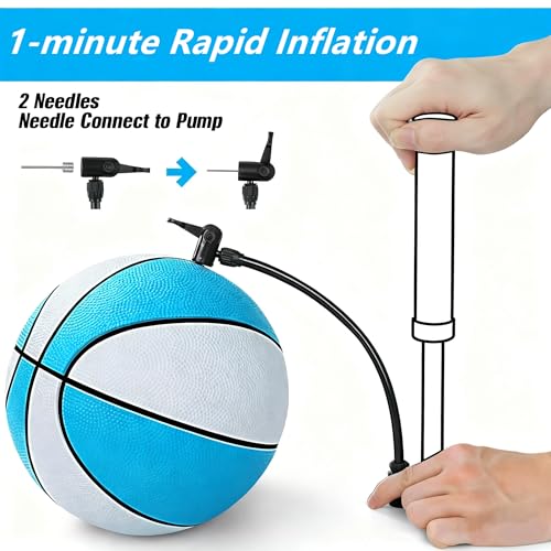 TNELTUEB Mini Basketball Replacement 8.5 Inch Pool Basketballs Ball Hoop Indoor Outdoor Toy, Fits All Standard Swimming Pool Basketball Hoop Pool Game Toy Water Games - color: 2 Pack(8.5 Inch) Blue&White