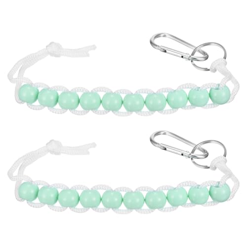 Golf Beads Counter, Golf Ball Beads Bracelet Count Stroke Score Acrylic Sports Keeper Putting with Hook for Golfer - color: Light Green