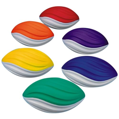 S&S Worldwide Spectrum™ 7-1/2” Spiral Foam Football Set (Set of 6)