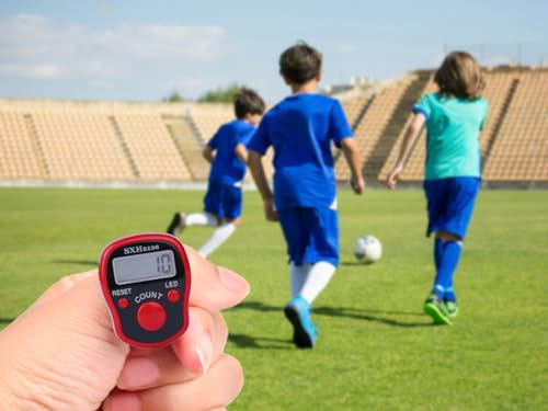8PCS Electronic Finger Counter, LED Electronic Handheld Tally Counter, 5-Digit Counters Clicker with Box, Lap Track Handheld Counter, for Golf Sports Fitness Exercise Warehouse (Purple, Red)