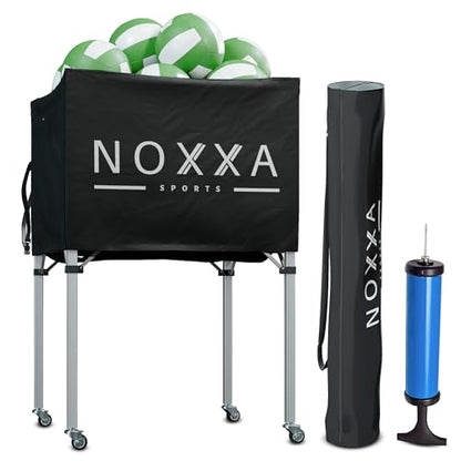 Volleyball Cart with Wheels - Portable Volleyball Ball Cart Bag on Wheels, Collapsible Sports Ball Equipment Storage Cart for Volleybal, Indoor and Outdoor.