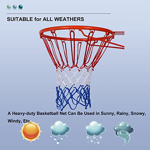 Basketball Net Outdoor - Upgrade Heavy Duty Basketball Net Replacement – All-Weather Basketball Hoop Net, Suitable for All Outdoor or Indoor 12 Loops Basketball Hoops.
