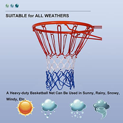 Basketball Net Outdoor - Upgrade Heavy Duty Basketball Net Replacement – All-Weather Basketball Hoop Net, Suitable for All Outdoor or Indoor 12 Loops Basketball Hoops.