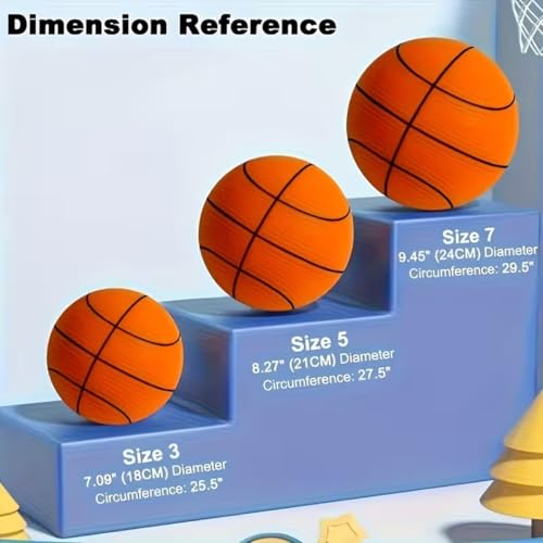 Silent Basketball Size 7/5/3, 2026 New Indoor Basketball Training Ball, Pro PU Foam Ball – Real Feel Higher Bounce Quieter - color: Green, size: #3