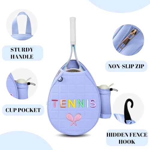 NZNDB Tennis Bags for Women Girl, Tennis Sling Crossbody Backpack, Water Resistant Tennis Bag for Pickleball, Tennis, Racketball - color: Blue