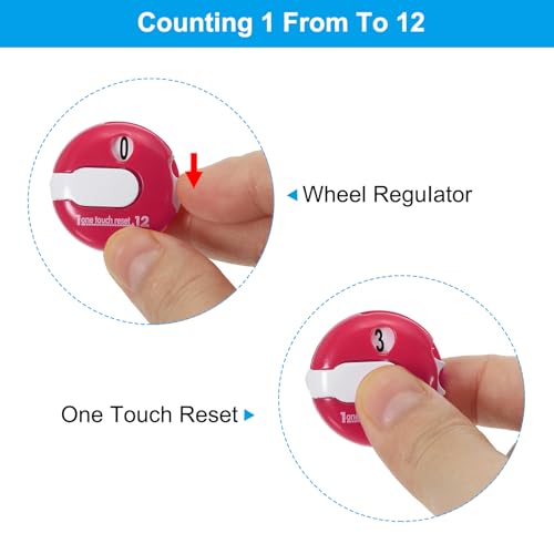 PATIKIL Golf Score Counter Mini Golf Shot Stroke Attachment Counter Clicker Clip - color: Pink White