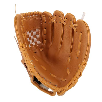 Baseball Glove, Softball Field Glove, Professional Enhanced Grip for Youth and Adult Training (Brown)