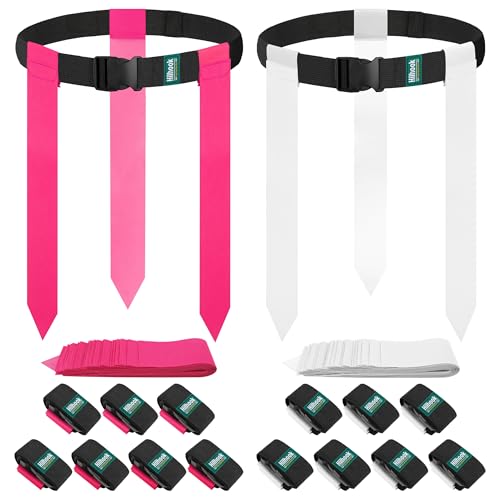 Flag Football Belts, 14 Player Flag Football Set with 42 Flags for Kids Youth and Adults Training Equipment