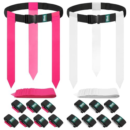 Flag Football Belts, 14 Player Flag Football Set with 42 Flags for Kids Youth and Adults Training Equipment