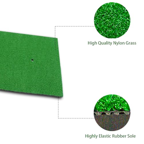 Golf Hitting Mat -32 x 20 inch Artificial Turf, SBR Foam Bottom with Rubber Tee for Swing Practice, which is an Indoor-Outdoor Chipping mat