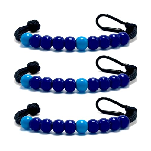 Pack 3pcs, Golf Beads Count Stroke Score Counter, Durable 550 lbs Paracord String with 10 Beads, Easy Scorekeeping, Hand-Braided with Clip - style: Pack 3pcs - Blue Color