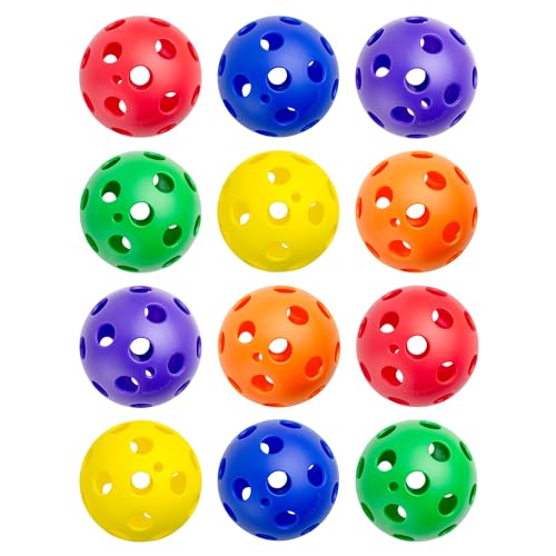 Cannon Sports 12-Inch Plastic Softballs – 12 Pack of Official Size Plastic Practice Softballs – Perfect for Hitting, Pitching, Batting, Recreational Play - color: Assorted