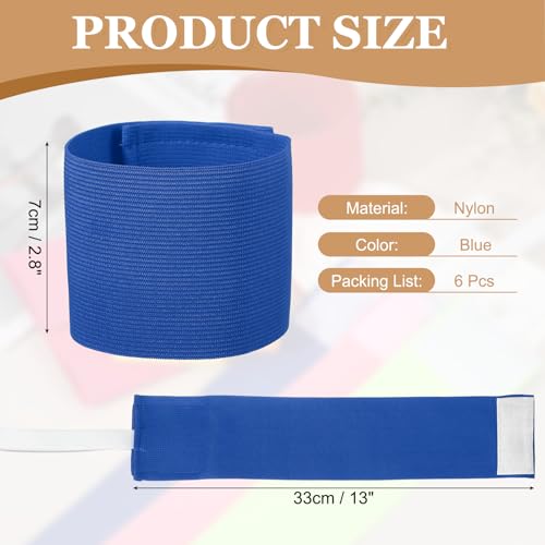 Captain Armbands, Adjustable Leader Arm Bands for Soccer Elastic Team Sport Arm Band-Fitting for Football/Volleyball/Rugby - color: Blue