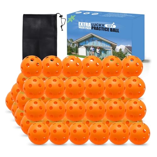 FINGER TEN Golf Practice Balls Plastic Colored Value 12/24/36/50 Pack, Limited Flight Sports Training Ball for Men Women, Indoor Outdoor Driving Range Backyard Use