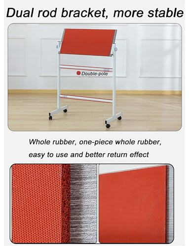 Table Tennis Rebound Board, Solo Practice Ping Pong Trainer with Adjustable Angles, Portable Desktop & Vertical Switchable Return Board for Home Office Gym Self-Study