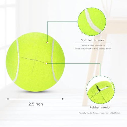 Macarrie 40 Pieces Precut Tennis Balls for Chairs Tennis Ball Chairs Foot Covers for Furniture Leg Classroom Floor Protection Chair Desk Legs Coverings(Yellow) - color: Yellow