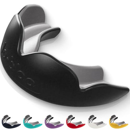 lobloo® PRO-FIT Sports Mouthguard – Ultra Slim 1mm | Dentist-Level Protection | Precision Vacuum-Fit | Oxygen Performance | MMA, Boxing, Football, Basketball. (Large +14yrs, Black)